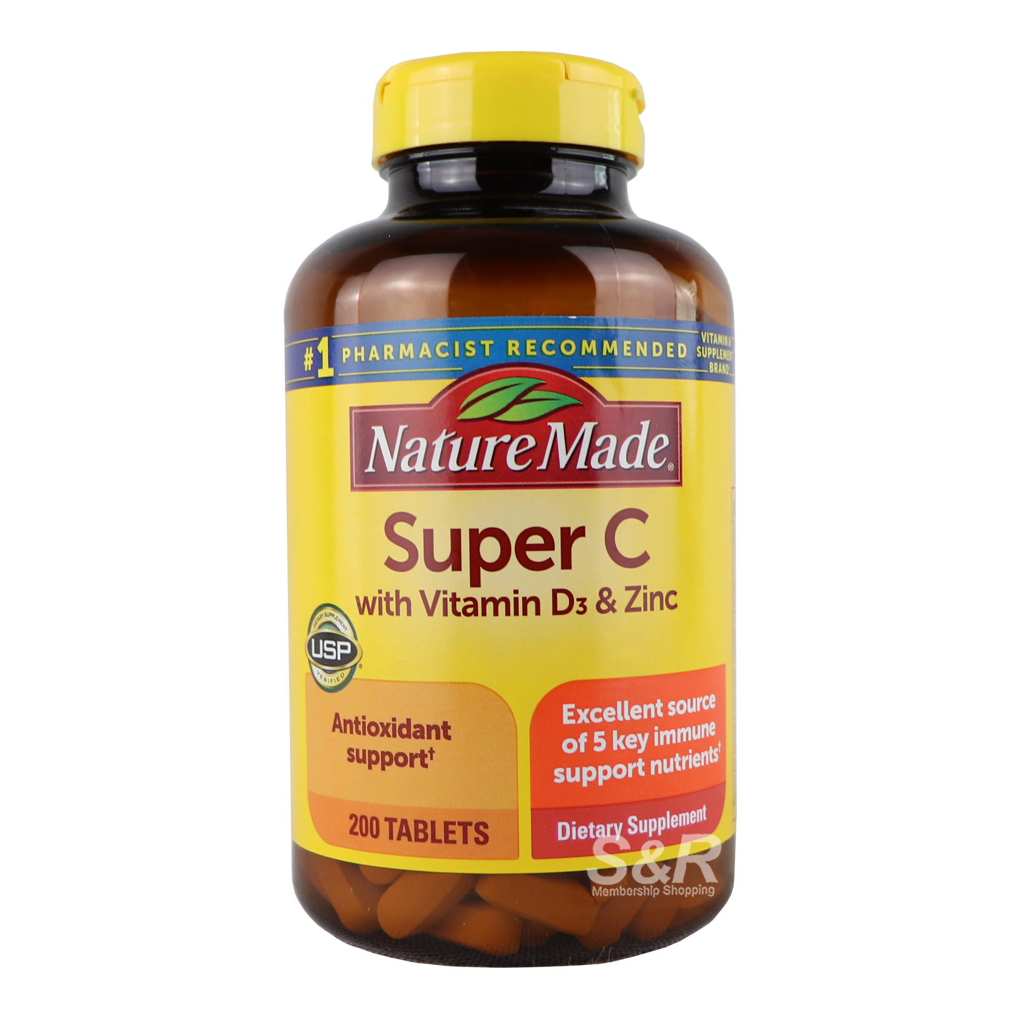 Nature Made Super C with Vitamin D3 and Zinc 200 tablets